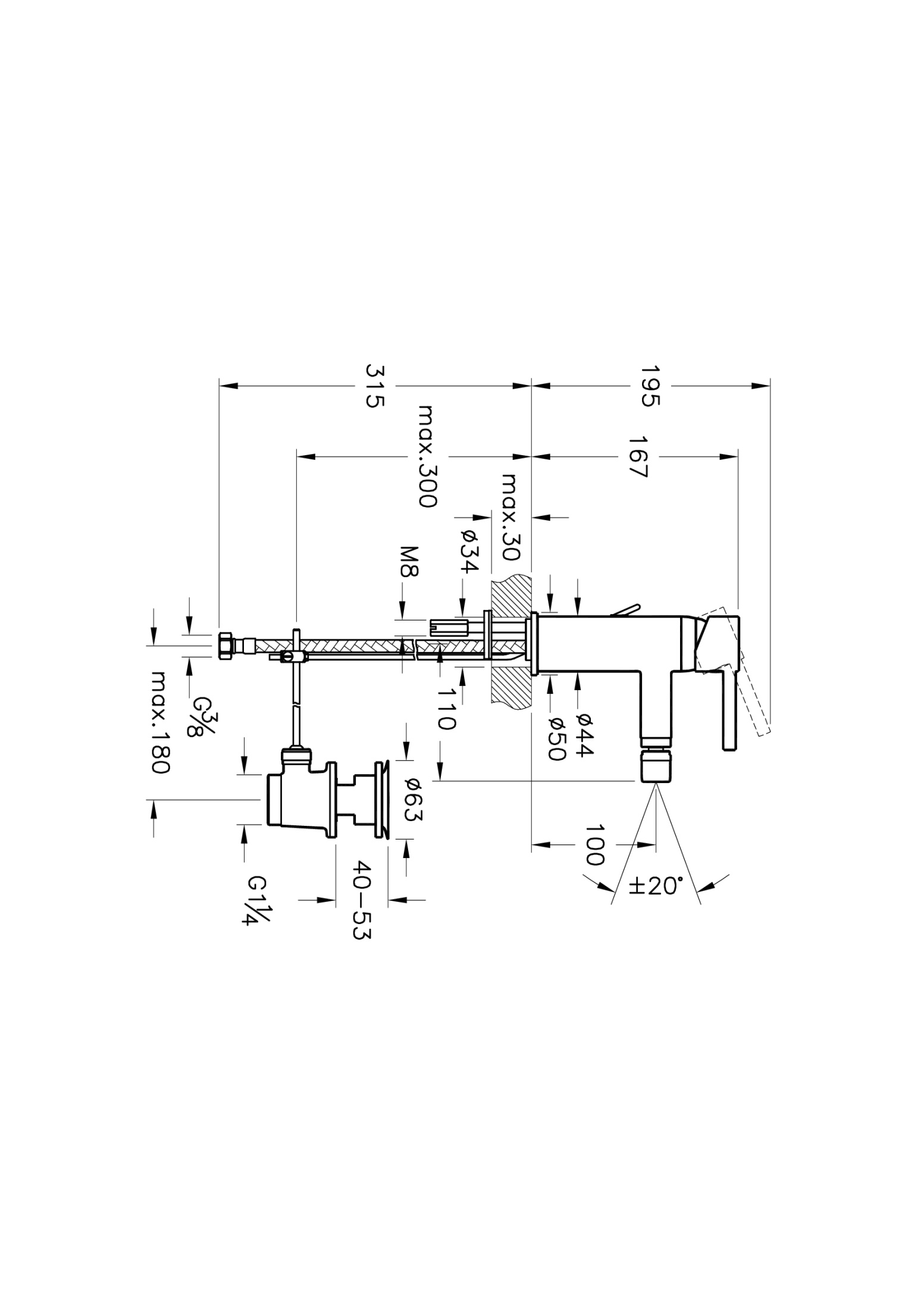 Minimax S смеситель для биде. (с донным клапаном)