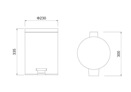 Корзина для мусора с педалью, 8л AQUATEK, полир. хром AQ4992CR