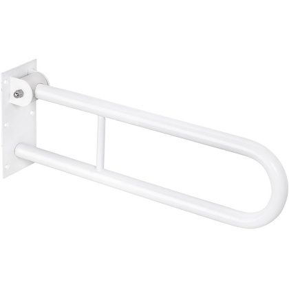 Откидной поручень с фиксатором 813 мм, белый