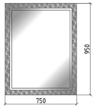 Зеркало LINEA 75х95 белое-золото 534 Boheme