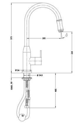 Смеситель для мойки OMNIRES CLIP 2008NSCR (хром)