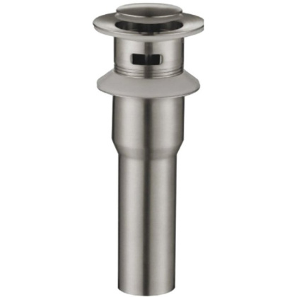 BB-PCU-02-IN Донный клапан для накладных раковин с системой Клик-клак с переливом, нержавеющая сталь, сатин