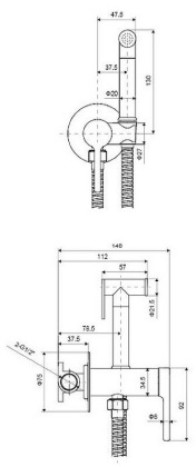 Смеситель для биде скрытого монтажа EXCELLENT Pi AREX.1204GL (золото)