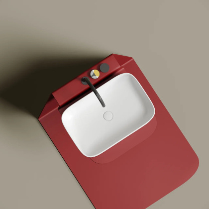 Умывальник чаша накладная прямоугольная (цвет Белый Матовый) Element 605*380*150мм