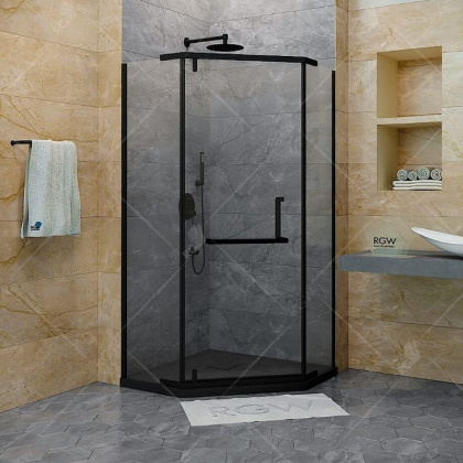 Душевой уголок RGW Hotel HO-081-B 90х90 350608199-14 профиль Черный стекло прозрачное
