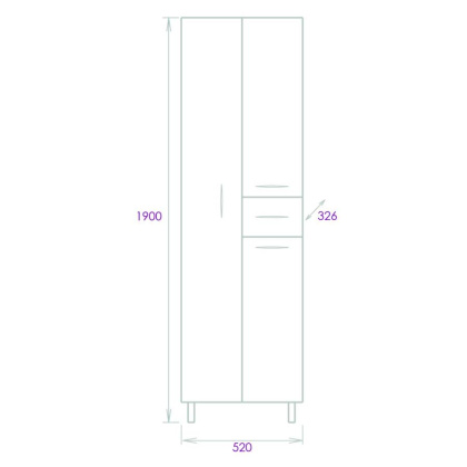 Пенал Onika Модерн 52 напольный, белый, с бельевой корзиной, левый Пенал Onika Модерн 52 напольный, белый, с бельевой корзиной, левый