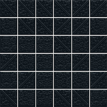 Мозаика 21025 Ла-Виллет черный 30,1*30,1*6,9(7шт/0,634м2), м2