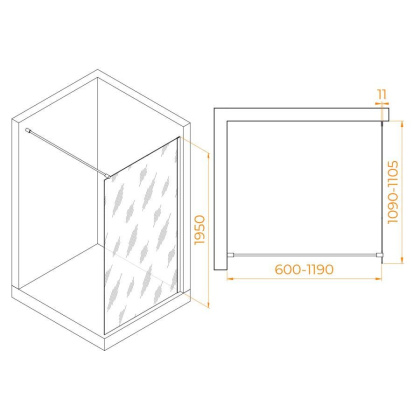 Душевая перегородка RGW WA-002B, RGW 35100211-14