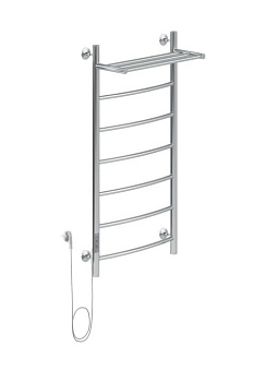 Полотенцесушитель электрический Aquanet Romeo 100х50 Тэн слева, с полкой