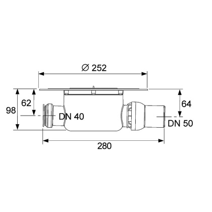 Сифон TECEdrainpoint S DN 50, стандартный, с универсальным фланцем  Seal System Сифон TECEdrainpoint S DN 50, стандартный, с универсальным фланцем  Seal System