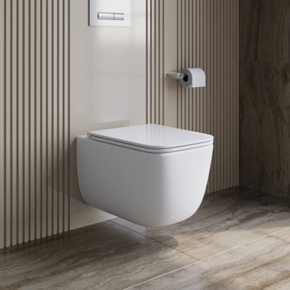 LUCE-TOR Унитаз подвесной безободковый с сиденьем дюропласт soft close, BB076CH-TOR/SC LUCE-TOR Унитаз подвесной безободковый с сиденьем дюропласт soft close, BB076CH-TOR/SC