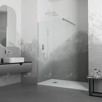 Душевая перегородка  80*195 RGW WA-001 Хром/Сатинат/10 мм (Easy)