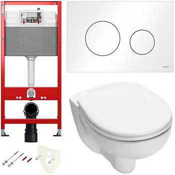 Комплект установки подвесного унитаза: модуль, панель TECEloop белая, унитаз TECE V04