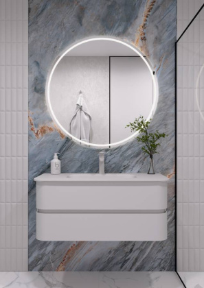 OVALE 2 полки 100CM БЕЛАЯ тумба + раковина OV0020100-100 Boheme