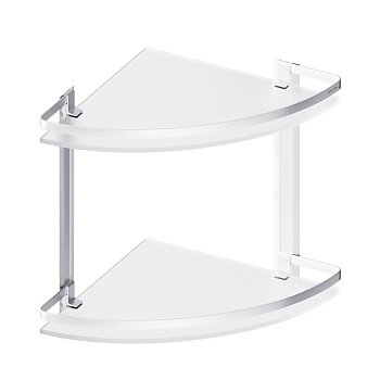 A7456200 Sense L Полка двухуровневая угловая стеклянная, алюминий A7456200 Sense L Полка двухуровневая угловая стеклянная, алюминий