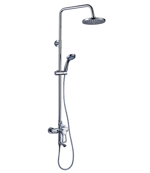 Смеситель Rossinka T40-46 для ванны и душа с регулируемой высотой штанги и лейкой "Тропический дождь"