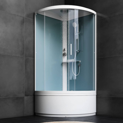 W88C-401A-090WT X-Joy Deep кабина душевая  90x90, 1/4 круга,  профиль белый, стекло прозрачное