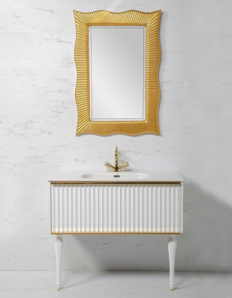 Тумба Canale 100 белая + Золото_Комплект 843-100-WG Boheme